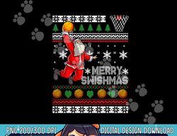 Basketball Ugly Christmas Sweater Xmas Funny Dunking Santa png, sublimation copy