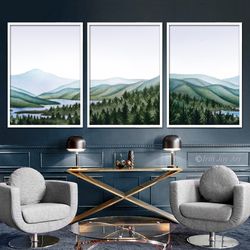 Smoky Blue Ridge canvas mountains Modern abstract wall decor Living room Hotel Bedroom, Sky Scenery Landscape art print