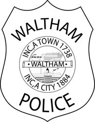 WALTHAM POLICE BADGE LINE ART VECTOR CNC MACHINE  FILE