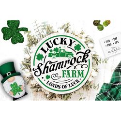 Lucky Shamrock farm svg, Round ornament, shamrock farms svg,  svg, St Patrick SVG, St Patricks Day SVG, St Patrick's Day
