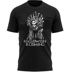 Halloween Is Coming Skeleton T-Shirt For Men, Women  Kids 100 Cotton Black Shirt, Horror Movie T-Shirts