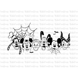 Halloween Mouse And Friends Svg, Halloween Face, Trick Or Treat Svg, Spooky Vibes Svg, Boo Svg, Svg, Png Files For Cricu
