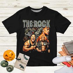 The Rock Vintage Shirt, Dwayne Johnson Tee Tops Short Sleeve, Dwayne Johnson Vintage Shirt
