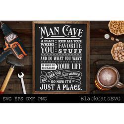 Man Cave svg, Man cave poster svg, Garage svg, Dads garage svg, Father's day gift svg