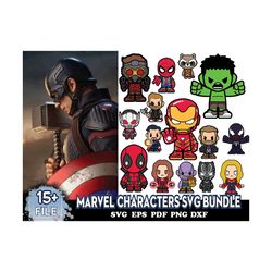 15 Files Marvel Characters Svg Bundle, Bundle Iron Man