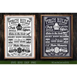 Porch rules svg, Welcome to the porch svg, Porch vintage poster svg,  Outdoors poster svg, Camping poster svg, Outdoor R