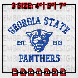 NCAA Georgia State Panthers Embroidery files, NCAA Embroidery Designs, Georgia State Panthers Machine Embroidery Pattern