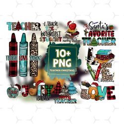 10 Files Teacher Christmas PNG Bundle, Christmas Png