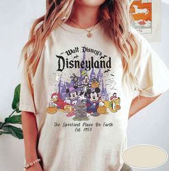 Vintage Disneyland Halloween Shirt, Walt Disney Est 1955 The Spookiest Place On Earth Shirt, Retro Disney Halloween Shir