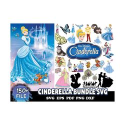 150 Cinderella Bundle Svg, Disney Svg, Cinderella Svg