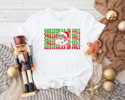 Wavy Christmas in July Tshirt,Retro Santa Claus Shirt, Tropical Christmas in July Tee, Friends Summer Xmas on Beach Gift