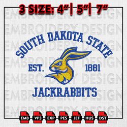 NCAA South Dakota State Jackrabbits Embroidery files, NCAA Embroidery Designs, NCAA Machine Embroidery Pattern