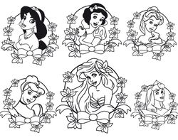 Princess svg Bundle, Tangled svg, Snow White svg, Little Mermaid svg, Princess clipart, Ariel svg