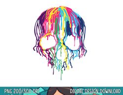 Colorful Melting Skull Art Graphic Halloween TShirt copy