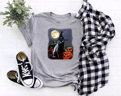 Witch Cat Shirt, Halloween Shirt, Horror Shirt, Halloween Costume, Funny Halloween Gift, Halloween Party Shirt, Spooky S