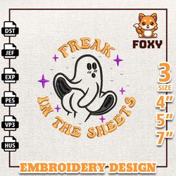 Freak In The Sheets Embroidery File, Spooky Halloween Craft Embroidery Design, Spooky Vibes Embroidery Design, Instant D