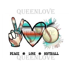 Peace Love Softball Png