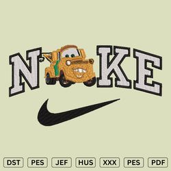 Nike X Tow Mater Embroidery design - Nike Machine Embroidery Files - DST, PES, JEF
