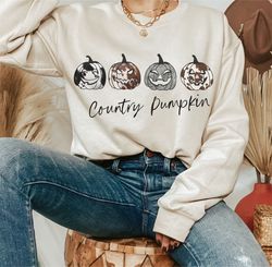Country Pumpkin Western Fall PNG sublimation Design Download, western halloween png, country fall png, southern pumpkin