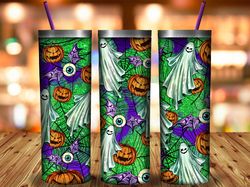Ghost Sublimation Tumbler Png, 20oz Tumbler Wrap png, Goth png, Halloween Png, Spooky Ghost png, Pumpkin Spice png, Bat