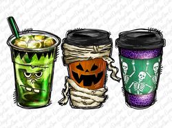 Halloween Coffee Drink Png, Halloween Sublimation Designs,Orange Pumpkin Latte png, Halloween Sublimation Png, Halloween