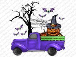 Halloween Pumpkin Eyeball Bat Truck Sublimation Design, Spooky Pumpkin Png,Happy Halloween Png,Halloween Truck Png, Bat