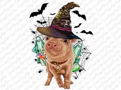Pig Witch Sublimation Png, Halloween Pig PNG, Witch Hat Png, Witch Pig Png, Spooky Pig Png, Bat Png, Ghost Png, Digital