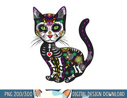Cute Sugar Skull Mexican Cat Halloween Day Of The Dead png, sublimation copy
