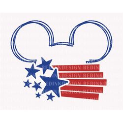 Mouse Head Star Svg, Happy 4th of July Svg, July 4th Svg, America, Fourth Of July Svg, American Flag Svg, 1776 Svg, Inde
