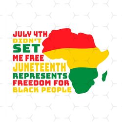 July 4th Didnt Set My Free Svg, Juneteenth Day Svg, Black People, July 4th Did Not Me Free, Freedom Svg, Freedom Design,