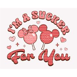 I'm A Sucker For You Svg, Mouse Candy Heart Svg, Funny Valentine's Day, Valentine's Day, Mouse Valentine Svg, Valentines