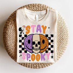 Stay spooky Png, retro halloween png, spooky halloween png, halloween smile face png, spooky season, spooky vibes png, p