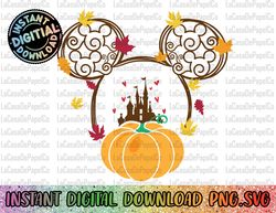Mouse Head Fall Pumpkin SVG For Cricut, Mouse Head Pumpkins Png, Hello Fall Svg, Mouse Castle Svg, Pumpkin Spice Svg, Mi