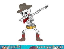 Dabbing Skeleton Cowboy Hat Halloween Kids Boys Dab Costume png, sublimation copy
