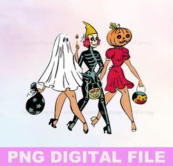 90s Halloween PNG, Retro Halloween Ghouls PNG, Vintage Halloween PNG