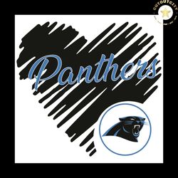 Heart Carolina Panthers Svg, Sport Svg, Heart Svg, Carolina Panthers Svg, Carolina Svg, Panthers Svg, Panthers Logo Svg,