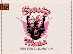 Pink Hallowen png Spooky mama PNG Halloween black cat png,Black cat vampire png for sublimation,halloween cat and bow pn