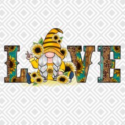 Western Sunflower Love Gnome Png, Love Png, Sunflower Love, Peace Gno