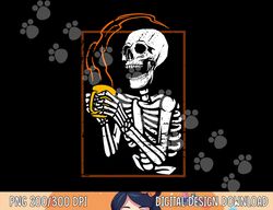 Dead But Caffeinated Coffee Lover Skeleton Halloween Costume png, sublimation copy