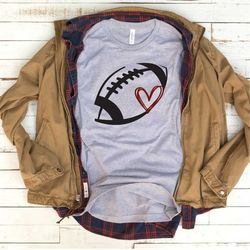 Football SVG Mom Tshirt Heart School Spirit Middle Junior Girlfriend T-Shirt Design Mascot Tailgate Shirt Fall Club Cric