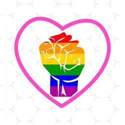 Gay Pride Raised Fist Svg, Lgbt Svg, Rainbow Svg, Gay Svg, Gay Fist Hand Pride Symbol Svg, Fist Svg, Rainbow Fist Svg, G