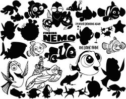 Finding Nemo svg, Dory svg, Disneyland svg, Nemo Quotes Cut File Silhouette