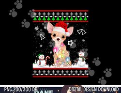 Chihuahua Christmas Dog Light Ugly Sweater Short Sleeve png, sublimation copy