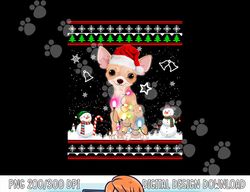 Chihuahua Christmas Dog Light Ugly Sweater Short Sleeve png, sublimation copy