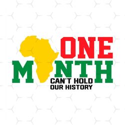 One Month Cant Hold Our History Sublimation Svg, 19th Juneteenth Svg, Juneteenth Day Svg, Jubilee Day Svg, Black Indepen
