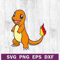 Charmander pokemon cute SVG PNG DXF EPS, Charmander SVG, Charmander pokemon vector cricut cut file