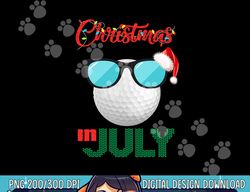 Christmas in July Golf Golfer Glasses Santa Hat Summer Gift png, sublimation copy