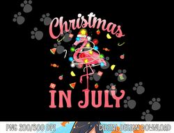Christmas In July Pink Flamingo Wearing Santa Hat png, sublimation copy