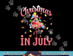 Christmas In July Pink Flamingo Wearing Santa Hat png, sublimation copy