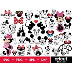 Mickey Minnie Mouse SVG, Minnie Mouse Svg Files for Cricut and Silhouette, Princess Svg, Png, Eps, Dxf Digital Download